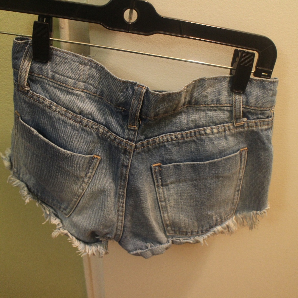 Pistola Denim Shorts, Frayed Bottom, Distressed, S